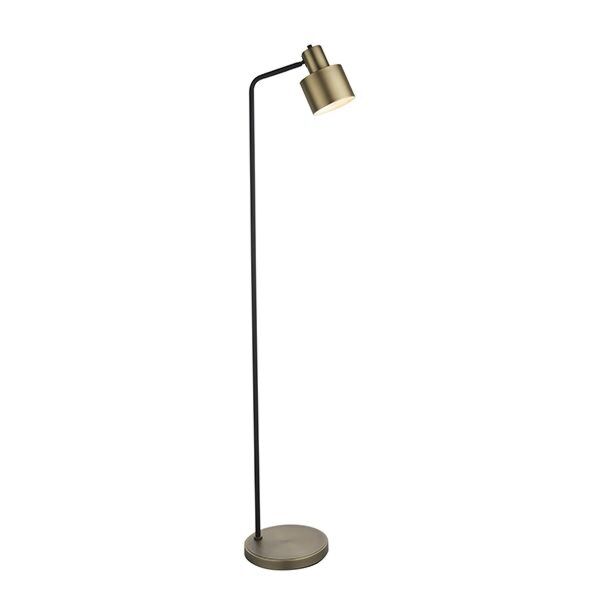 Endon Lighting - Mayfield - 95465 - Antique Brass Black Floor Reading Lamp