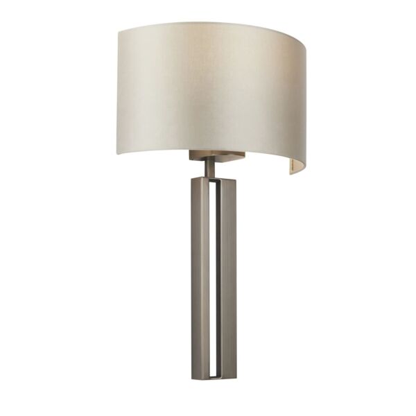 Duke - Brushed Bronze Wall Light with Mink Shade