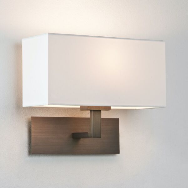 Astro Lighting - Park Lane 1080044 - Bronze Wall Light with White Shade