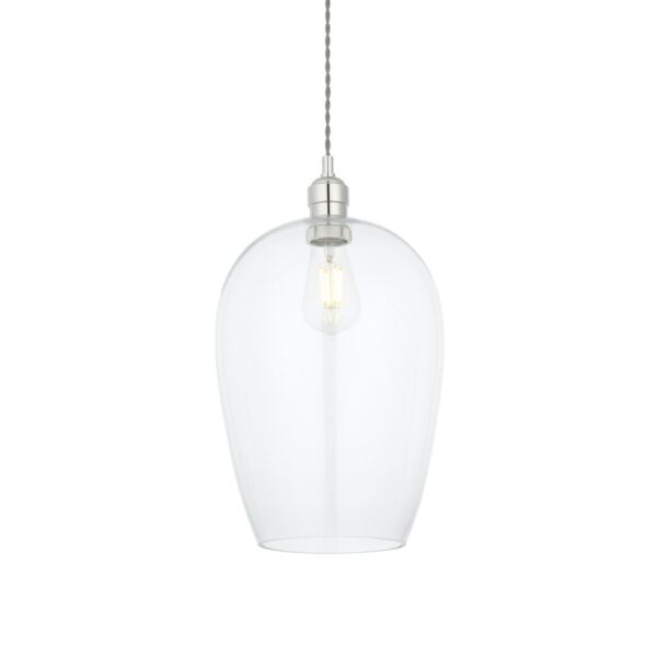 Basil - Nickel Glass Ceiling Pendant Light