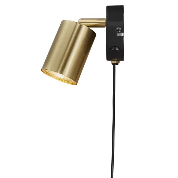 Nordlux - Explore - 2113251035 - Brushed Brass Black Plug In Spotlight