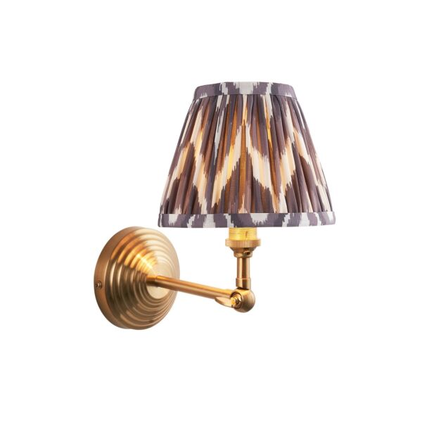 Endon Lighting - Obelisk Wing & Zigzag 16cm - 115705 - Aged Brass Grey Wall Light