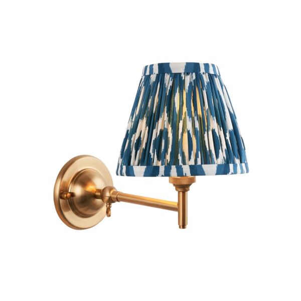 Endon Lighting - Dome Fold & Ikat 16cm - 115649 - Aged Brass Blue Wall Light