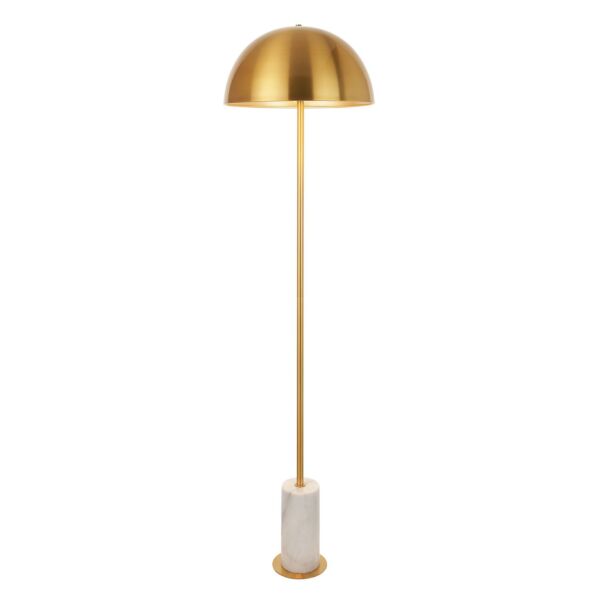 Bert - Aged Brass White Marble Floor Lamp