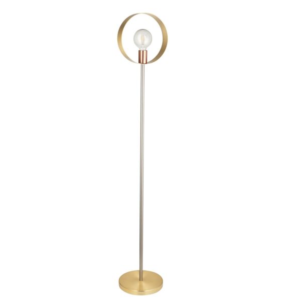 Endon Lighting - Hoop - 98095 - Brushed Brass Copper Floor Lamp