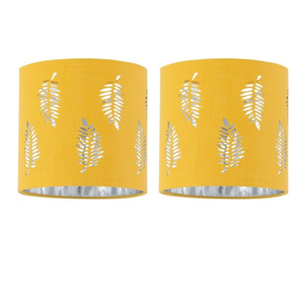 Set of 2 Fern - Ochre Cut Out 15.5cm Table Lamp Shades