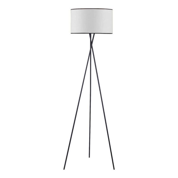 Hayley - Black Tripod Floor Lamp with White Shade