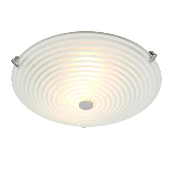 Endon Lighting - Roundel - 633-32 - Chrome Clear Glass 2 Light Flush Ceiling Light