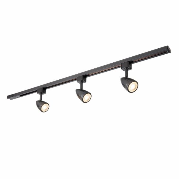 Saxby Lighting - Bullett - 78649 - Black 3 Light Ceiling Track Light