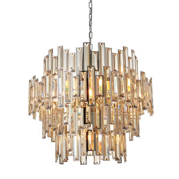 Endon Lighting - Viviana - 72746 - Chrome Champagne Crystal Glass 15 Light Ceiling Pendant Light