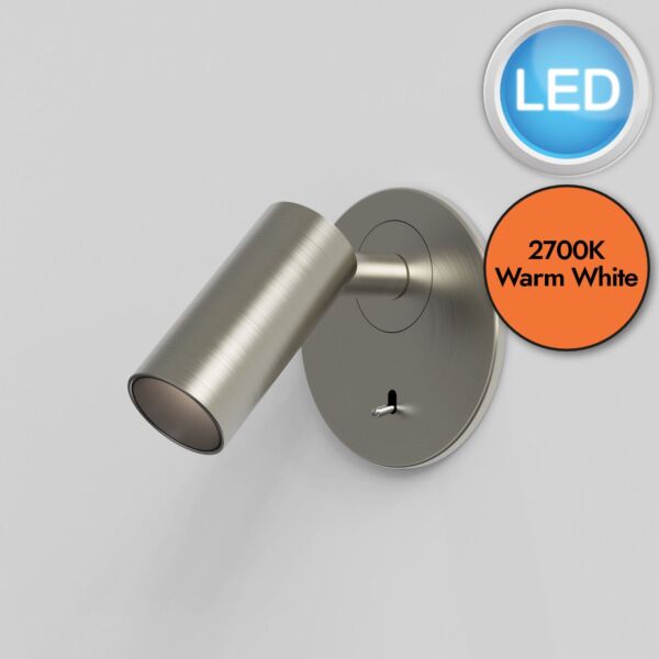 Astro Lighting - Micro - 1407008 - LED Nickel Frosted Reading Wall Light