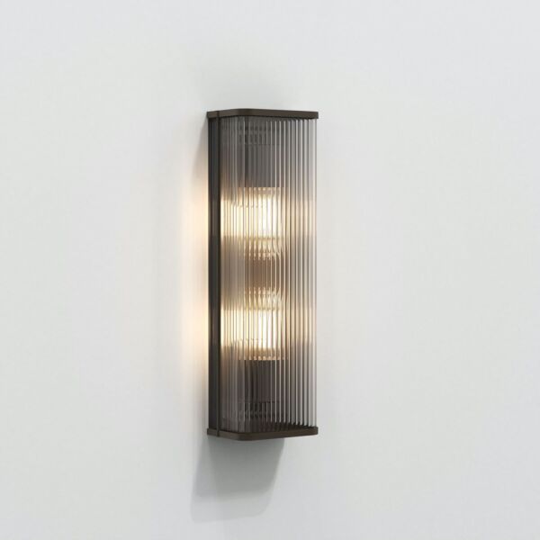 Astro Lighting - Avignon - 1427011 - Bronze Clear Ribbed Glass 2 Light Wall Washer Light