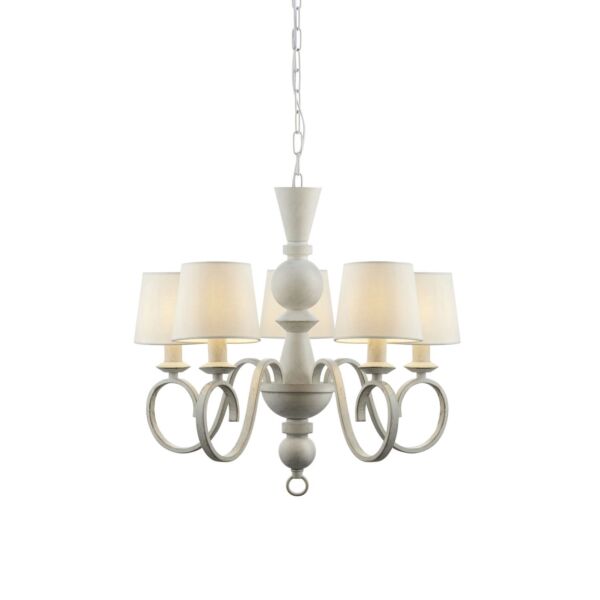 Morphine - Vintage White 5 Light Chandelier