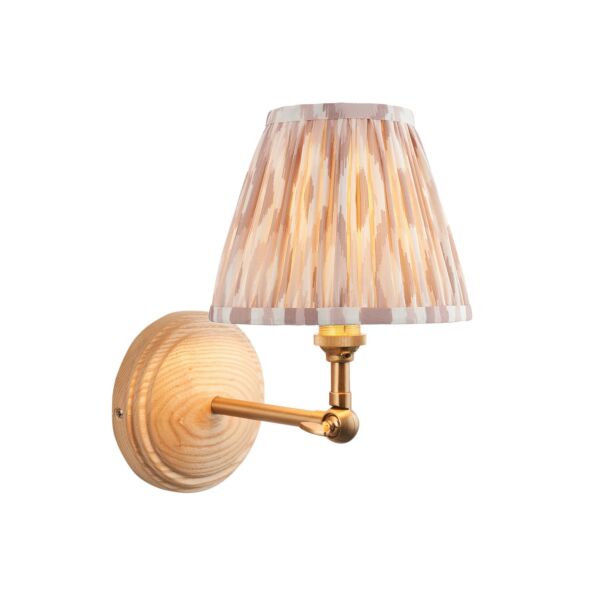 Endon Lighting - Wood Wing & Ikat 16cm - 115852 - Ash Wood Neutral Wall Light