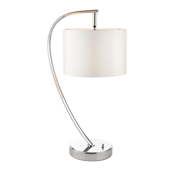 Endon Lighting - Josephine - 72389 - Nickel Vintage White Table Lamp With Shade