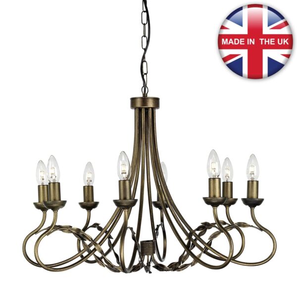 Elstead - Olivia OV8-BLK-GOLD Chandelier