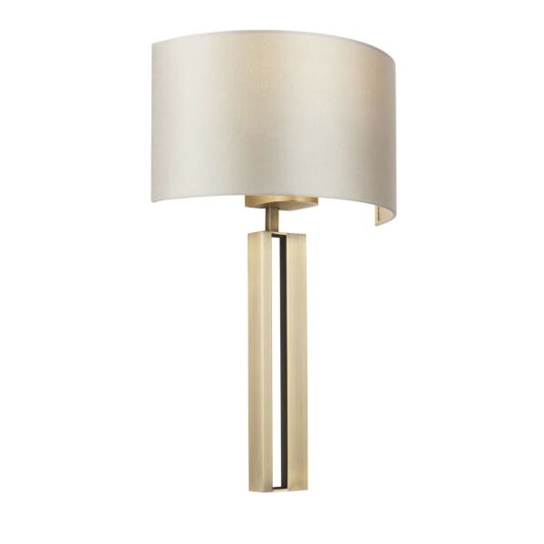 Duke - Antique Brass Wall Light with Mink Shade