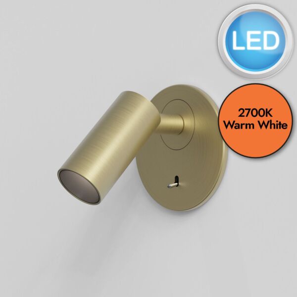 Astro Lighting - Micro - 1407010 - LED Gold Frosted Reading Wall Light