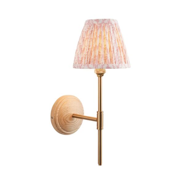 Endon Lighting - Wood T Bar & Leaf 16cm - 115827 - Ash Wood Peach Wall Light