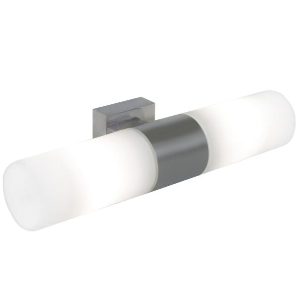 Nordlux - Tangens - 17141032 - Steel Opal Glass 2 Light IP44 Bathroom Strip Wall Light