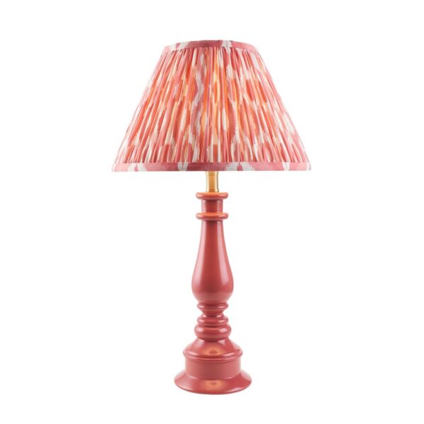 Endon Lighting - Myrtle & Ikat 30cm - 114895 - Pink Warm Brass Table Lamp With Shade