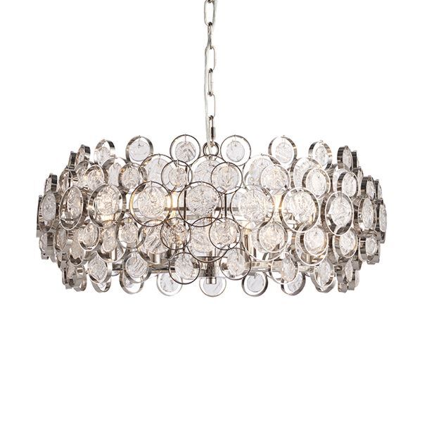 Endon Lighting - Marella - 76508 - Nickel Clear Glass 6 Light Ceiling Pendant Light