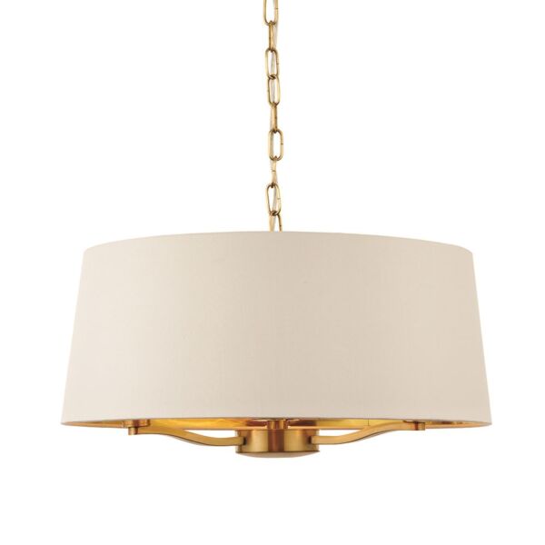 Endon Lighting - Harvey - 67667 - Gold Vintage White 3 Light Ceiling Pendant Light