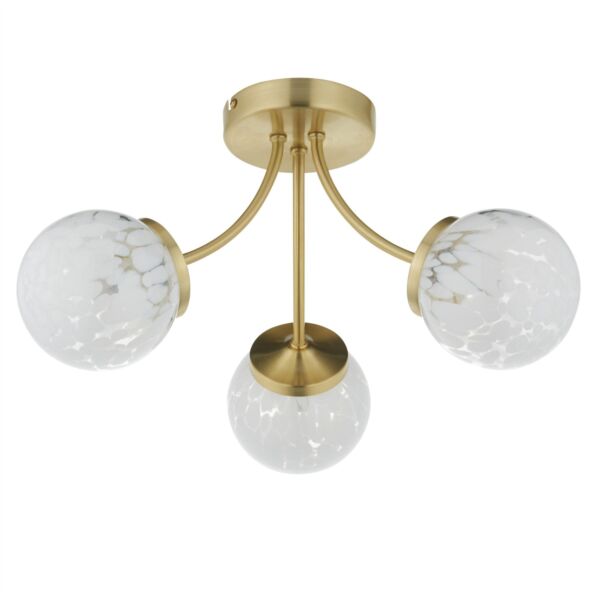 Lucie - Confetti Glass with Satin Gold Ceiling Light
