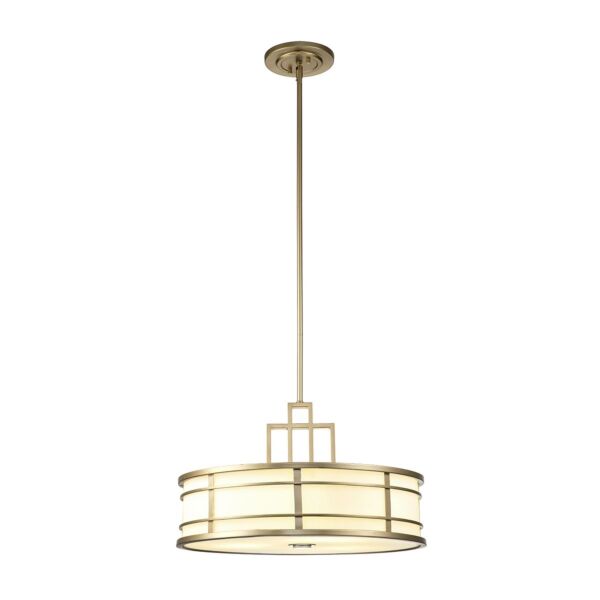 Feiss Lighting - Fusion - FE-FUSION-P-L-PNBR - Natural Brass Opal Glass 3 Light Ceiling Pendant Light