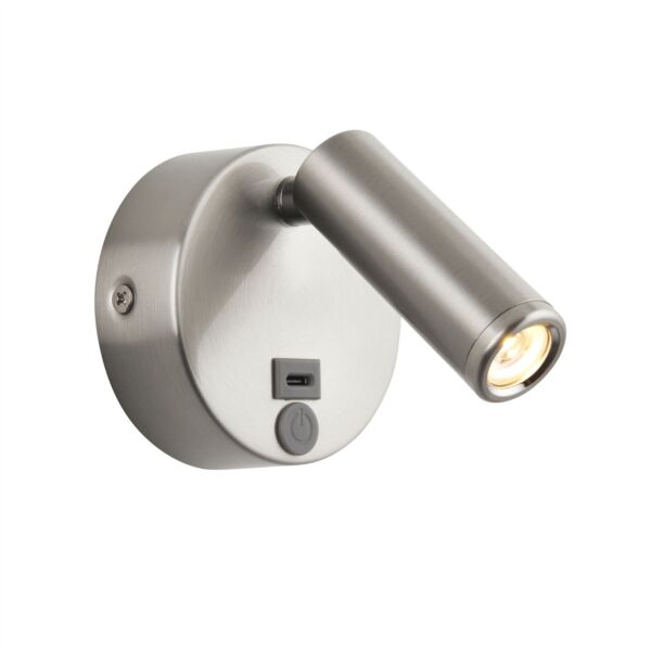Saxby Lighting - Lumos Mini - 120966 - LED Satin Nickel Reading Wall Light