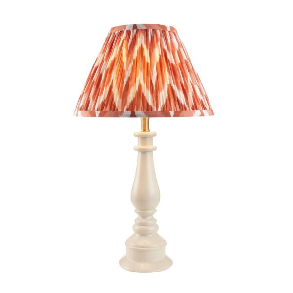 Endon Lighting - Myrtle & Zigzag 30cm - 114959 - White Warm Brass Orange Table Lamp With Shade