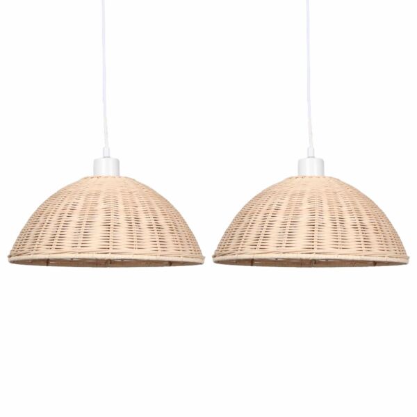 Set of 2 Colette - Rattan Dome Pendant Lightshades