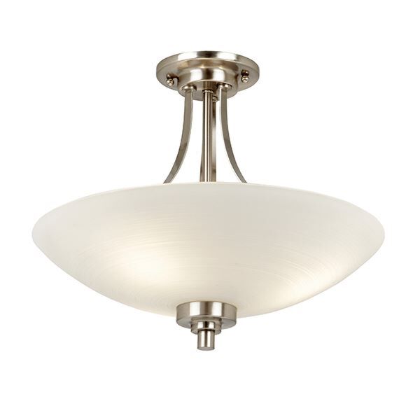 Endon Lighting - Welles - WELLES-3SC - Chrome White Glass 3 Light Flush Ceiling Light