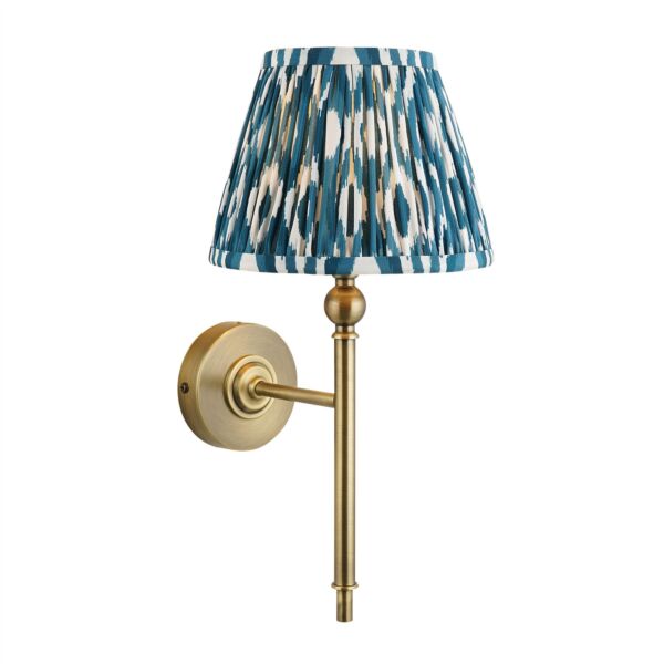 Endon Lighting - Lille - 118118 - Antique Brass Blue Wall Light