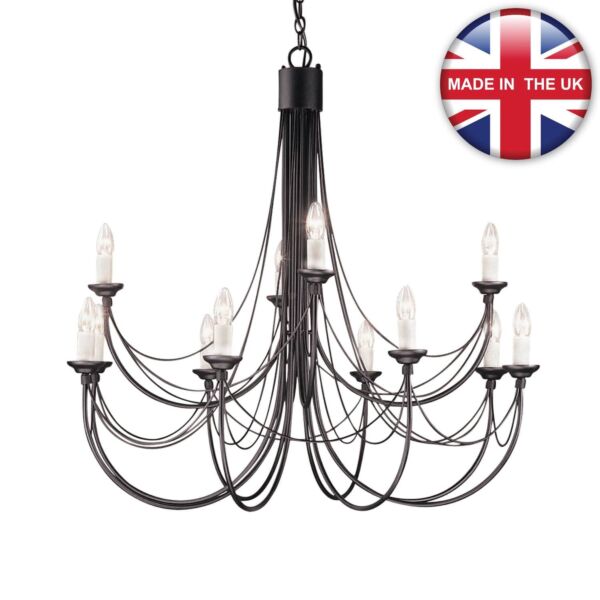 Elstead - Carisbrooke CB12-BLACK Chandelier