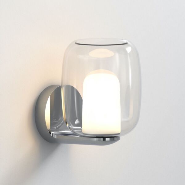 Astro Lighting - Aquina - 1450001 - Chrome & Clear & White Glass Bathroom Wall Light