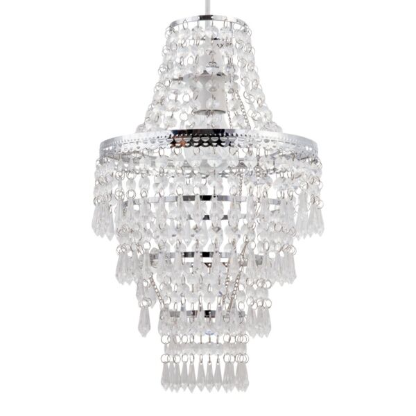 Chrome Tiered Chandelier Style Light Shade