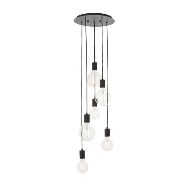Endon Lighting - Studio - 81535 - Black 6 Light Ceiling Pendant Light