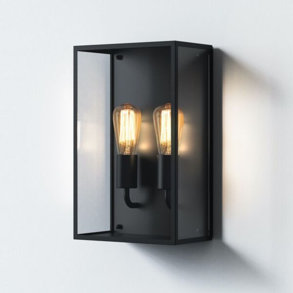 Astro Lighting - Messina Twin 1183027 - IP44 Textured Black Wall Light