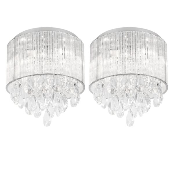 Set of 2 Harbour - Crystal Flush Ceiling Lights