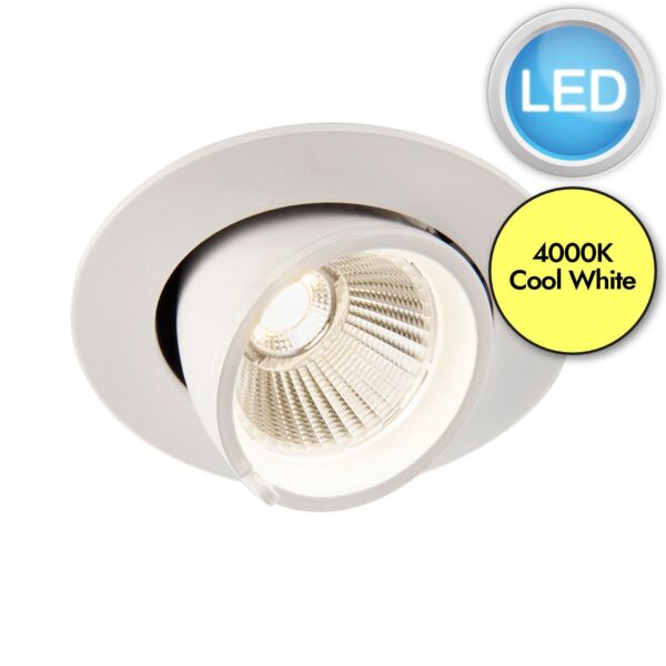 Saxby Lighting - Axial - 78537 - LED White Clear Glass 9w 4000k 90mm Dia Recessed Ceiling Downlight