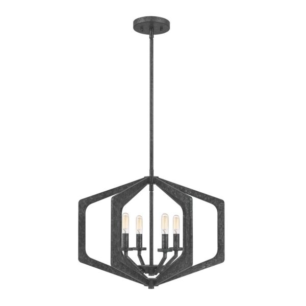 Quoizel Lighting - Vanguard - QZ-VANGUARD-4P-OK - Black 4 Light Ceiling Pendant Light