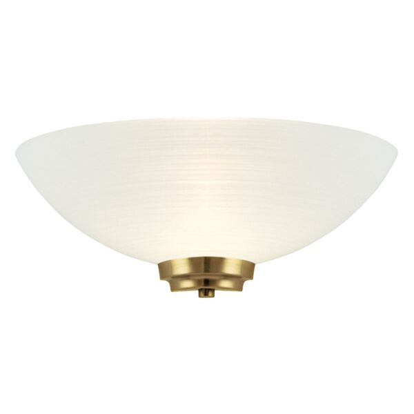 Endon Lighting - Welles - WELLES-1WBAB - Antique Brass White Glass Wall Washer Light
