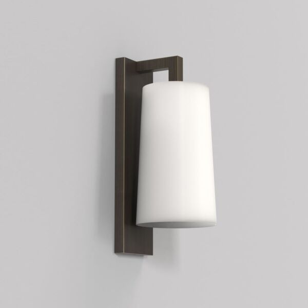 Astro Lighting - Lago - 1297007 & 5019001 - Bronze White Glass IP44 Bathroom Wall Light