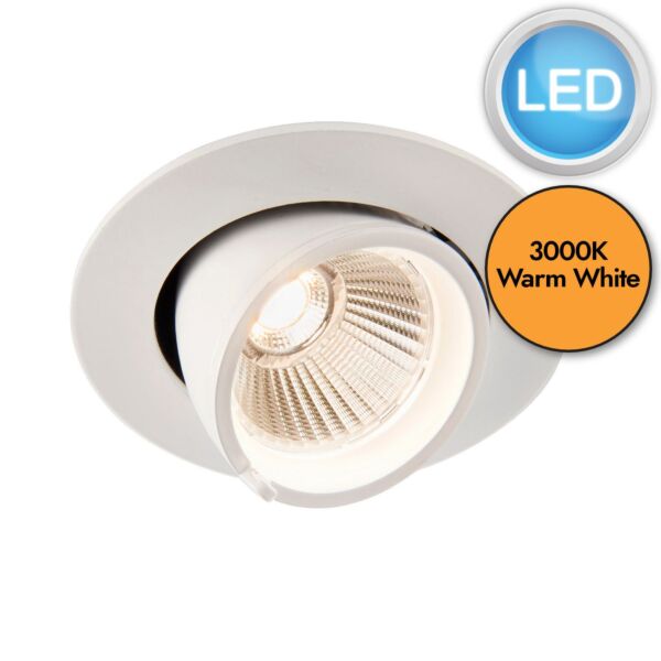 Saxby Lighting - Axial - 99552 - LED White Clear Glass 9w 3000k 90mm Dia Recessed Ceiling Downlight