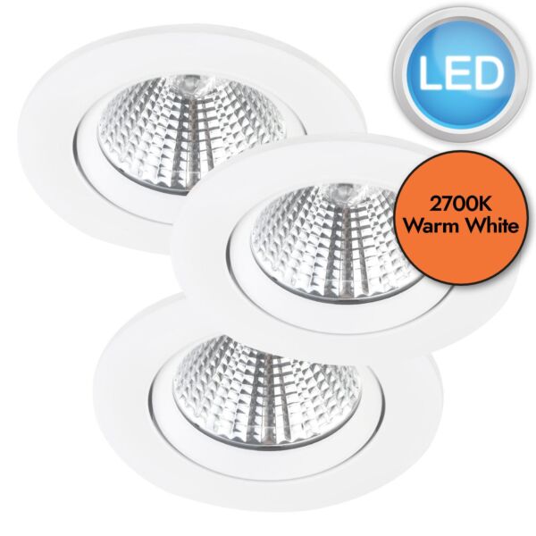 Nordlux - Set of 3 Fremont 3-Kit IP23 2700K - 47580101 - LED White Recessed Ceiling Downlights