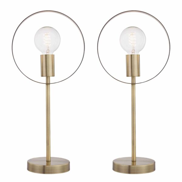 Set of 2 Hailey - Brushed Gold Table Lamps