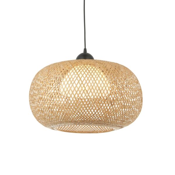 Endon Lighting - Bali - 101572 - Natural Bamboo Black Ceiling Pendant Light