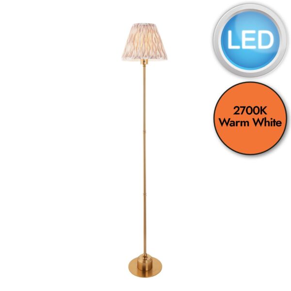 Endon Lighting - Burley Rechargeable & Ikat 25cm - 114774 - LED Aged Brass Neutral Touch Floor Lamp