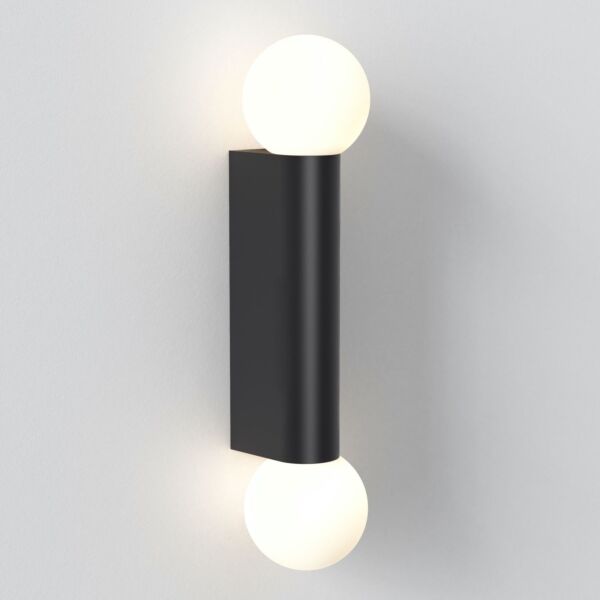 Astro Lighting - Ortona - 1459006 - Black Opal Glass 2 Light IP44 Bathroom Wall Light